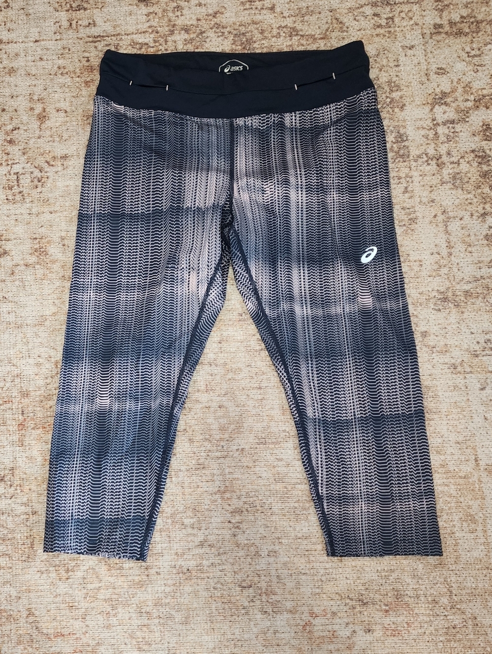 Asics Black and White Patterned Leggings